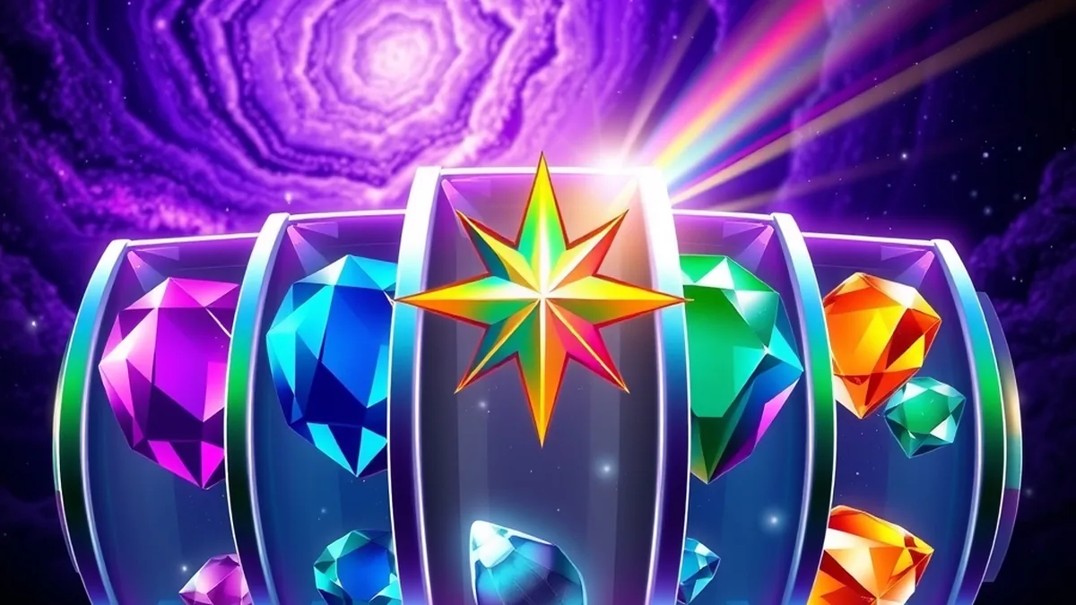 Glowing space gems and an expanding star wild in Starburst slot